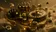 Glossy 3D isometric render of casino elements with luxurious textures and reflections for Slotrize site.